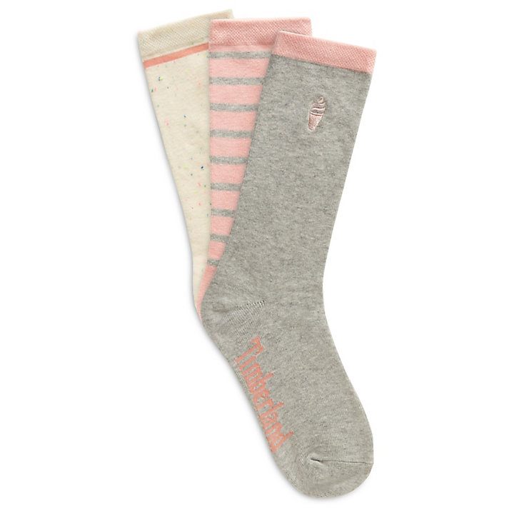 3 Pair Crew Socks for Women in Multicoloured-