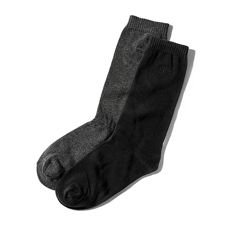 Pack de 2 pares de calcetines de caña media para hombre en gris oscuro/negro