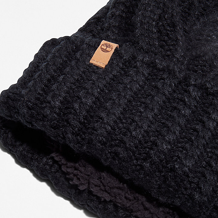 Autumn Woods Cable-knit Beanie for Women in Black