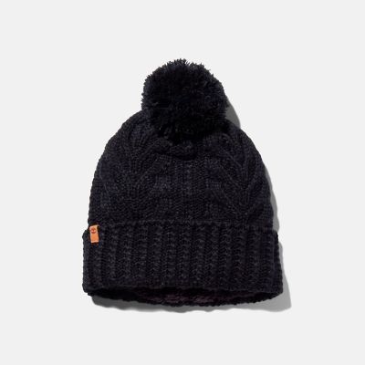 Timberland Autumn Woods Cable-knit Beanie For Women In Black Black