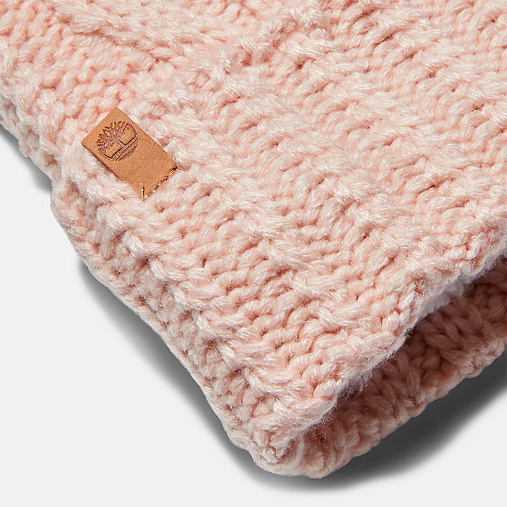 Autumn Woods Cable-knit Beanie for Women in Pink