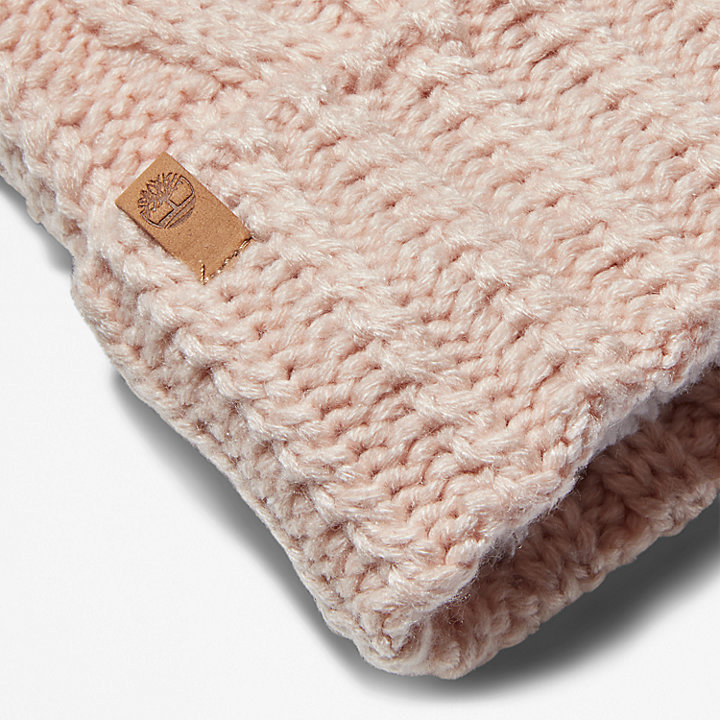 Autumn Woods Cable-knit Beanie for Women in Pink