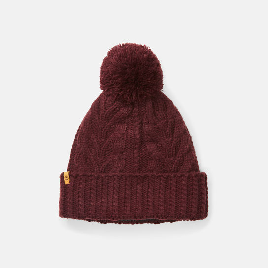 Autumn Woods Cable-knit Beanie for Women in Burgundy | Timberland