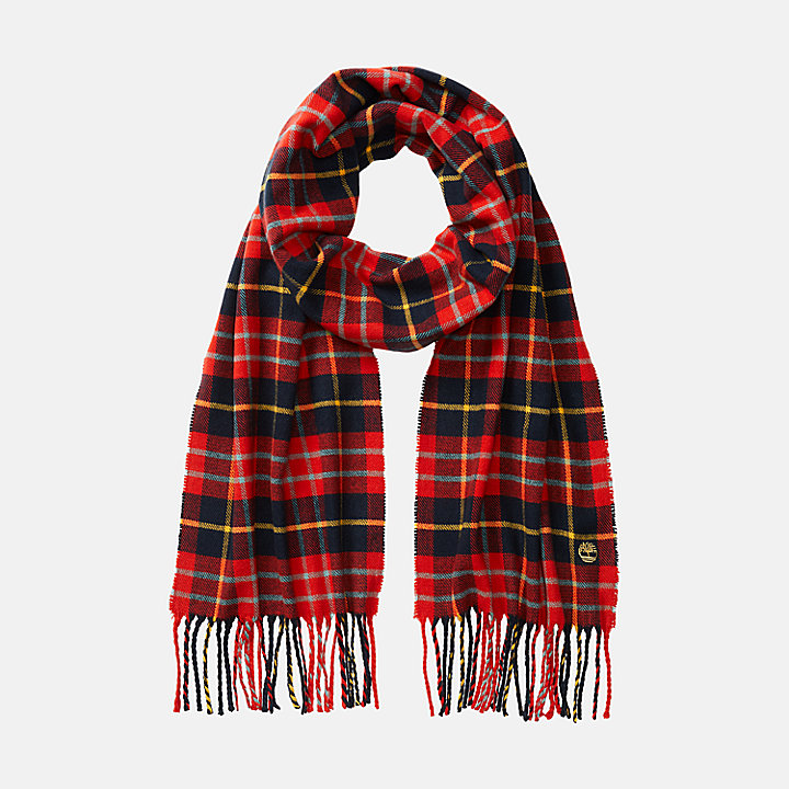 Cape Neddick Check Scarf with Gift Box for Men in Red
