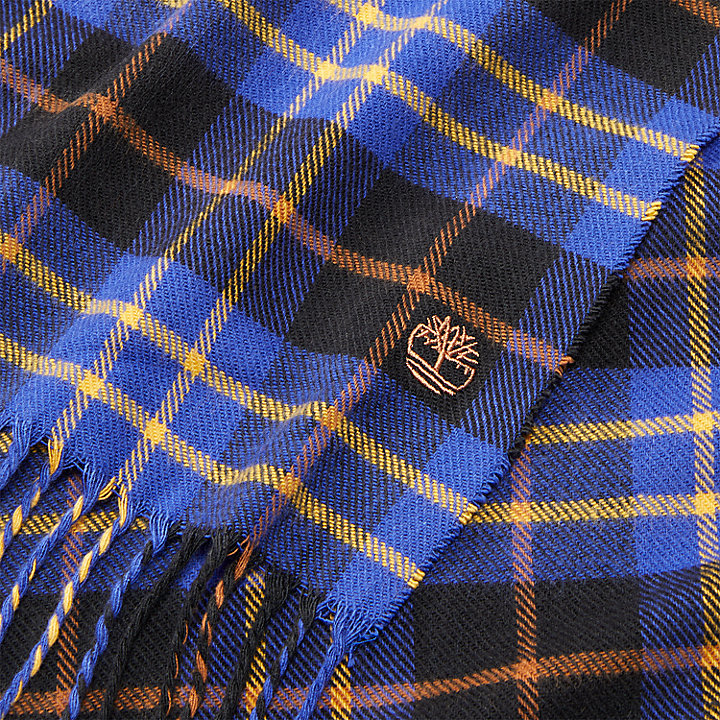 Cape Neddick geruite sjaal in cadeauverpakking, voor heren in blauw