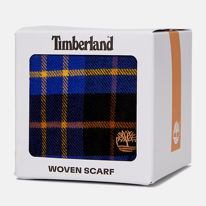 Cape Neddick Check Scarf with Gift Box for Men in Blue-
