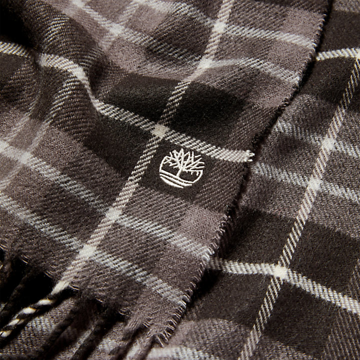 Cape Neddick geruite sjaal in cadeauverpakking, voor heren in grijs-