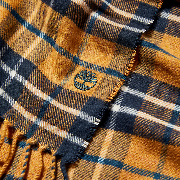 Cape Neddick Check Scarf with Gift Box for Men in Yellow-