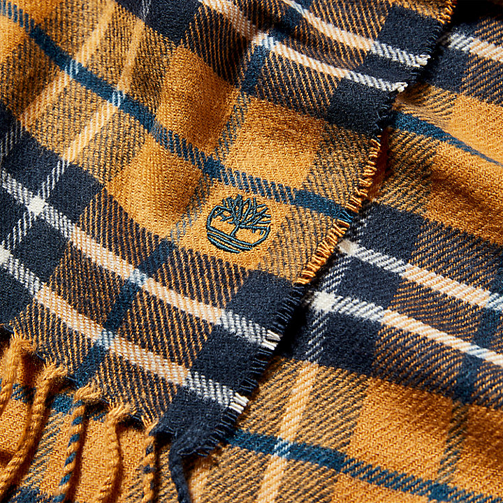 Cape Neddick Check Scarf with Gift Box for Men in Yellow