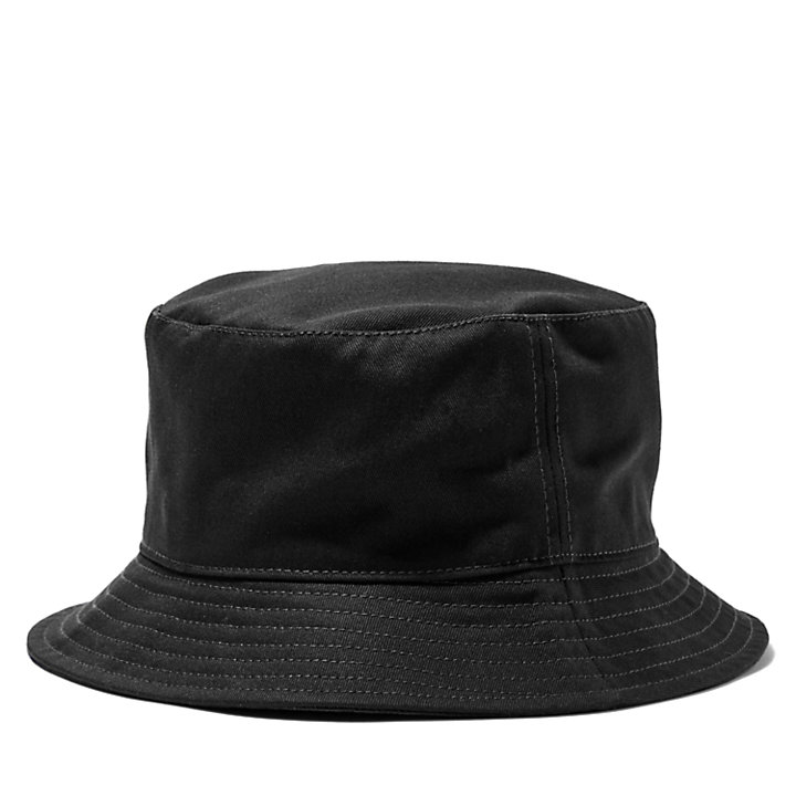 Embroidered Logo Bucket Hat in Black-
