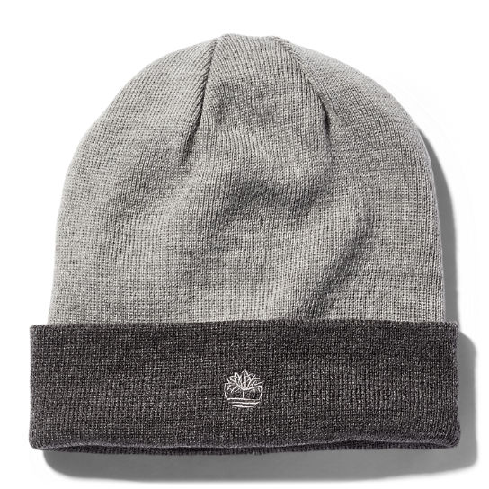 Colour-Block Reversible Beanie for Men in Grey | Timberland