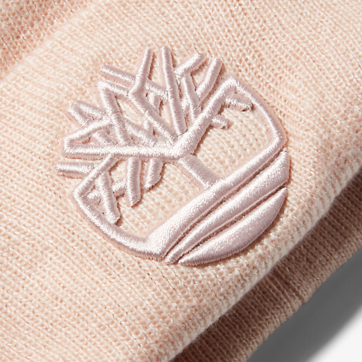 Newington Embroidered Beanie for Men in Light Pink-