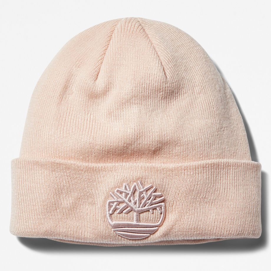 Timberland Newington Embroidered Beanie For Men In Light Pink Light Pink, Size ONE