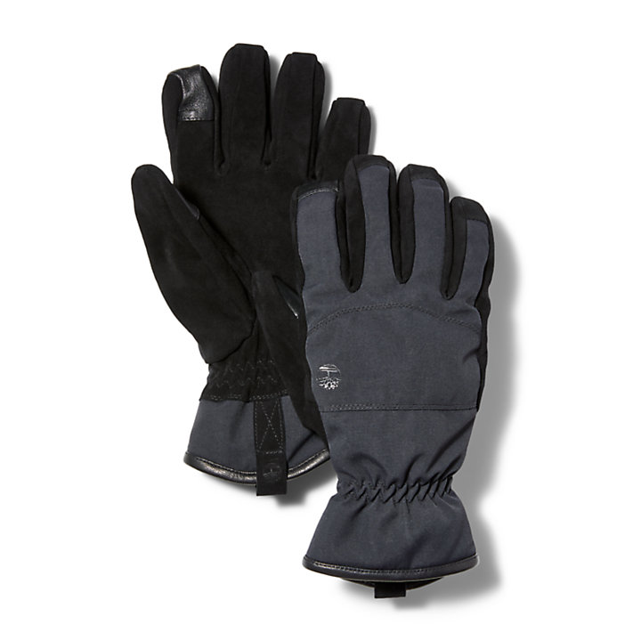 Leather Gloves with Touch Tips for Men in Black-