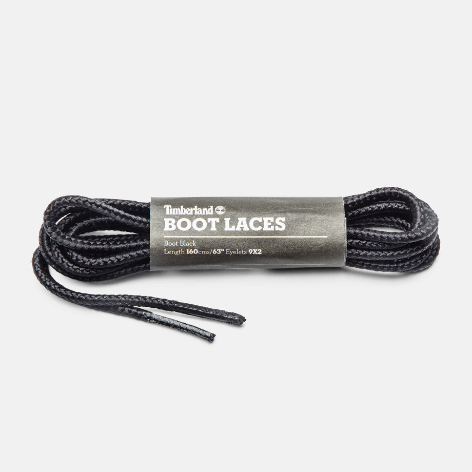 Timberland 160cm/63" Replacement Boot Laces In Black Black Unisex, Size ONE