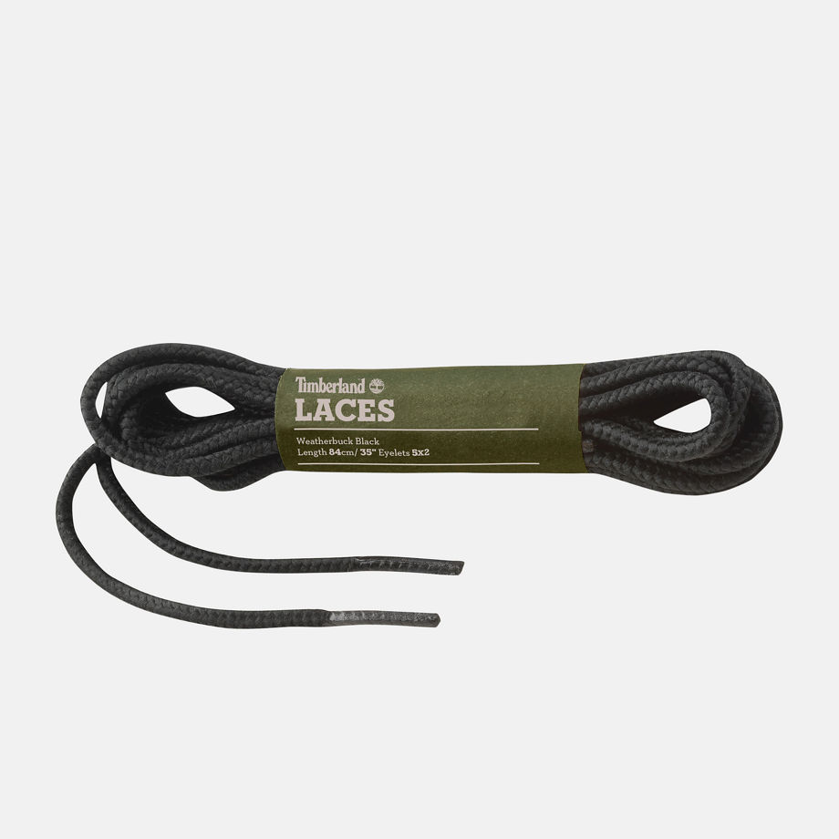 Timberland 33 Weatherbuck Replacement Laces In Black Black Unisex