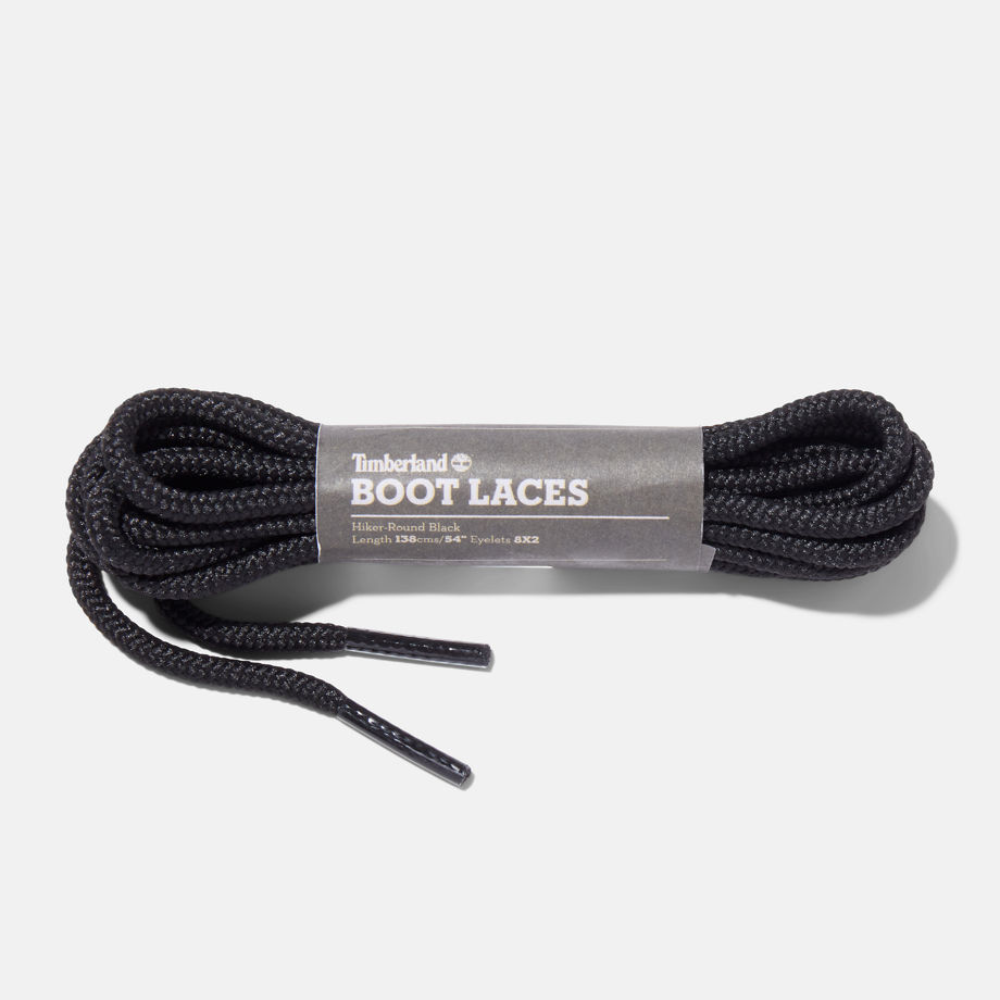 Timberland 137cm/54" Round Replacement Hiker Laces In Black Black Unisex, Size ONE