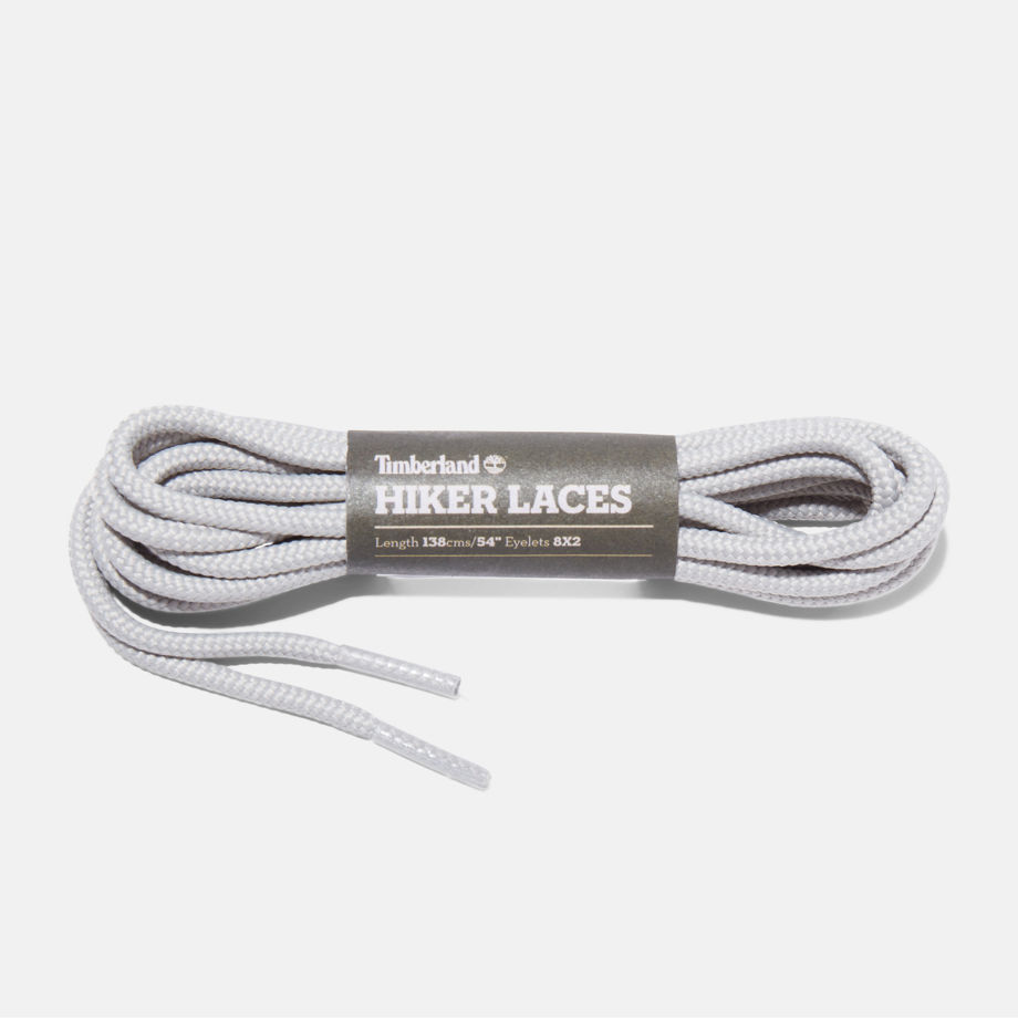Timberland 137cm/54" Round Replacement Hiker Laces In Grey Silver Unisex, Size ONE