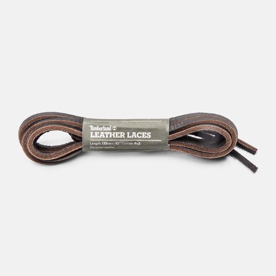 Cordones planos de repuesto de cuero sin curtir de 132 cm / 52" en marrón | Timberland