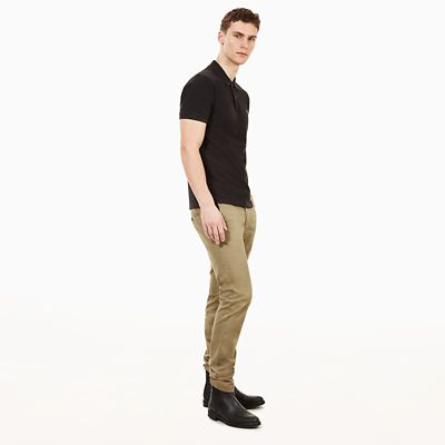 black polo beige pants