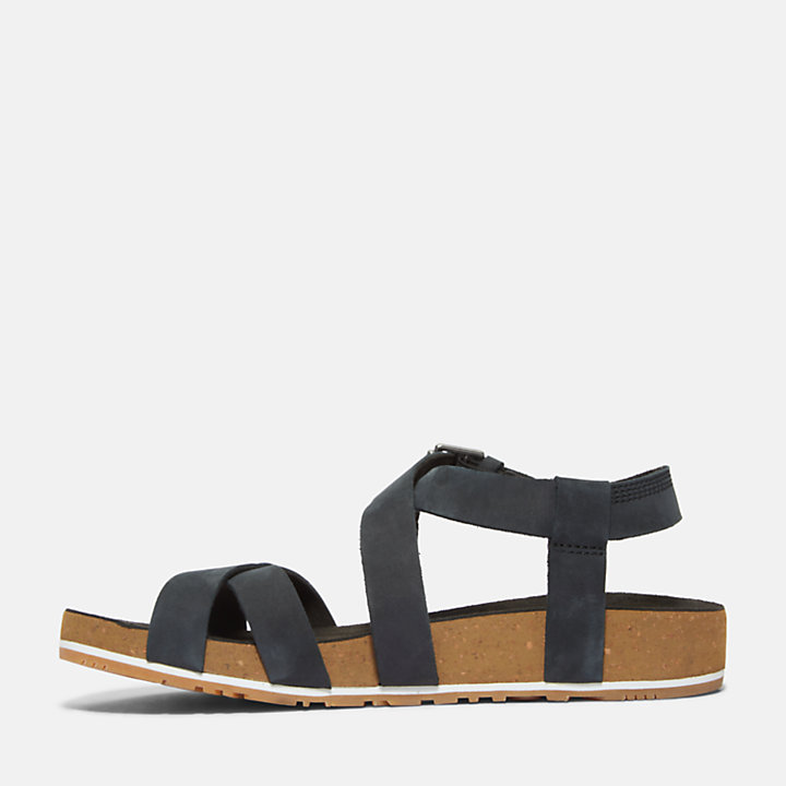 Malibu Waves Sandale mit überkreuzten Riemen für Damen in Schwarz-