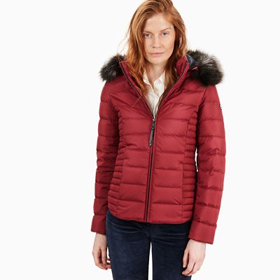 Short Goose Down Parka Jacket for Women in Red | Timberland