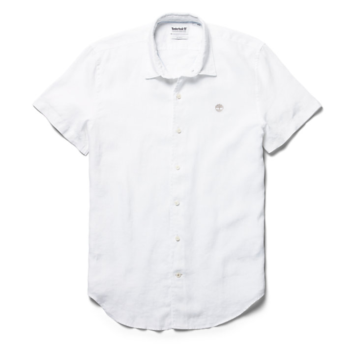 Mill River Linen Shirt for Men in White-