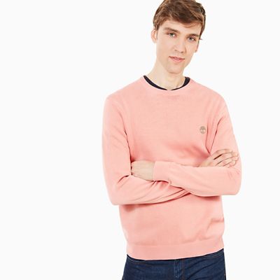 men's pink crew neck sweater