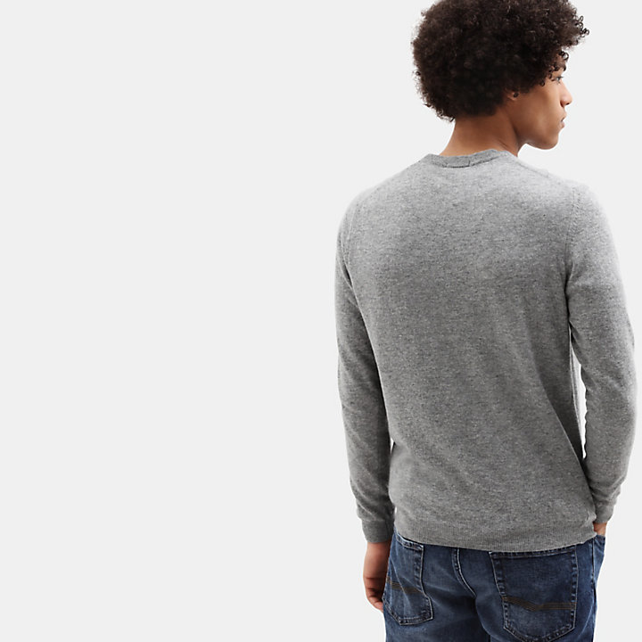 Merino Crew Neck Sweater for Men in Grey-
