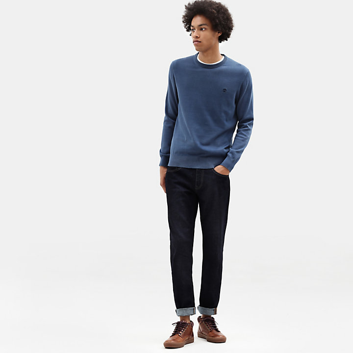 Williams River Cotton Sweater for Men in Blue-