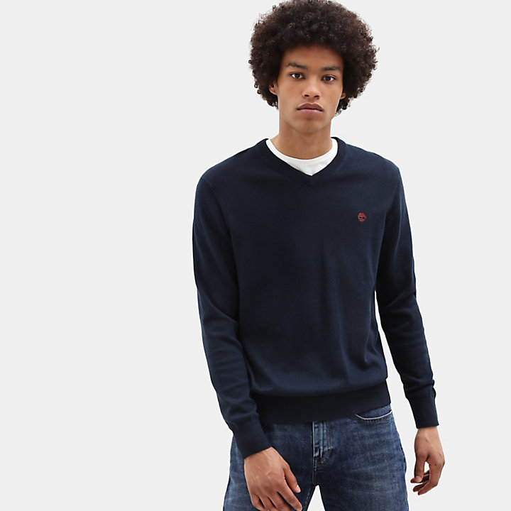 Williams River V Neck Sweater for Men in Blue | Timberland