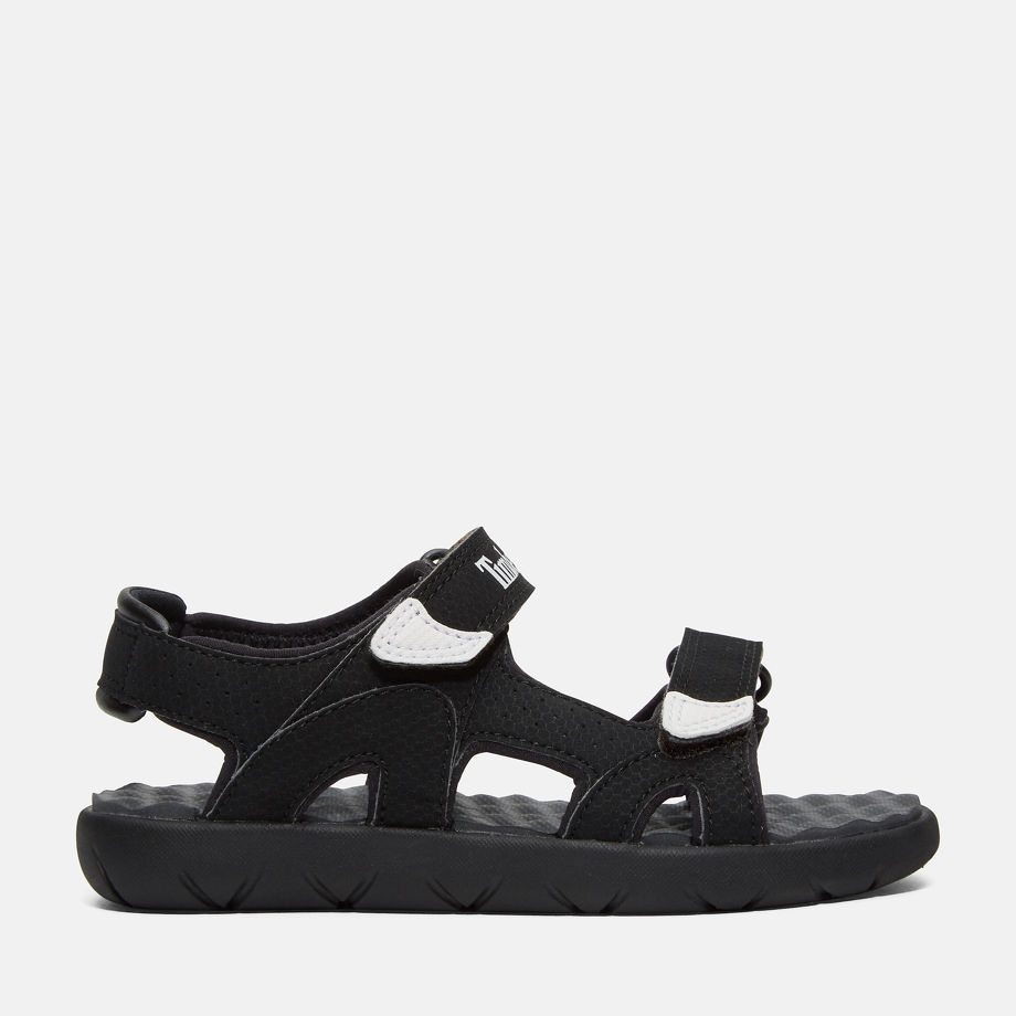 Timberland Perkins Row 2-strap Sandal For Youth In Black Black Kids, Size 1.5