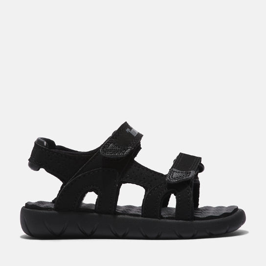 Perkins Row Strappy Sandal for Toddler in Monochrome Black | Timberland