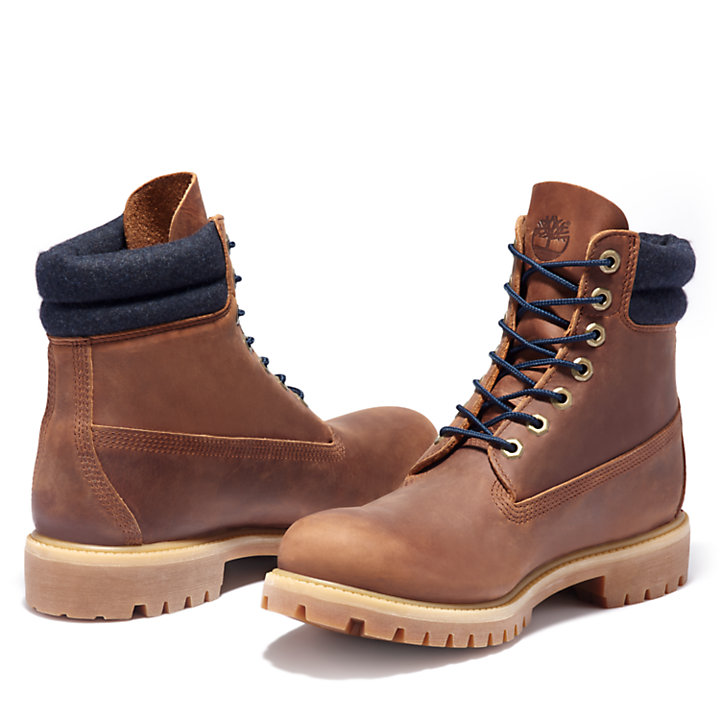 6 Inch Double Collar Boot for Men in Brown-