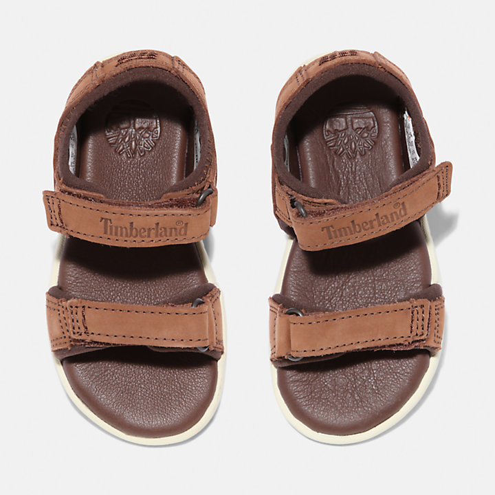 Nubble Double-strap Sandal for Toddler in Brown-