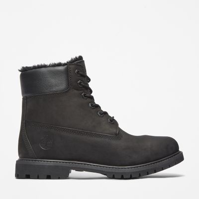 premium shearling 6 inch boot for men in black
