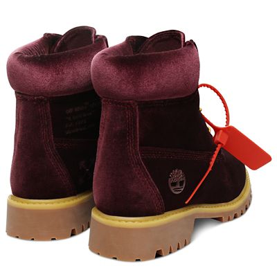 timberland off white burgundy