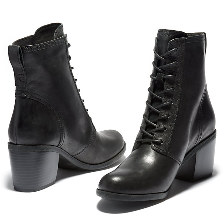 Mid Lace-up Boot for Women in Black-
