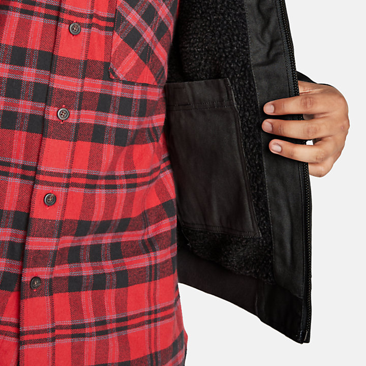 Timberland PRO® Gritman Fleece-gefütterte Canvas-Jacke für Herren in Schwarz-