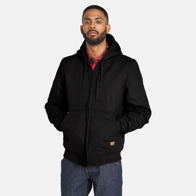 Timberland Pro Gritman Fleece-lined Canvas Jacket For Men In Black Black