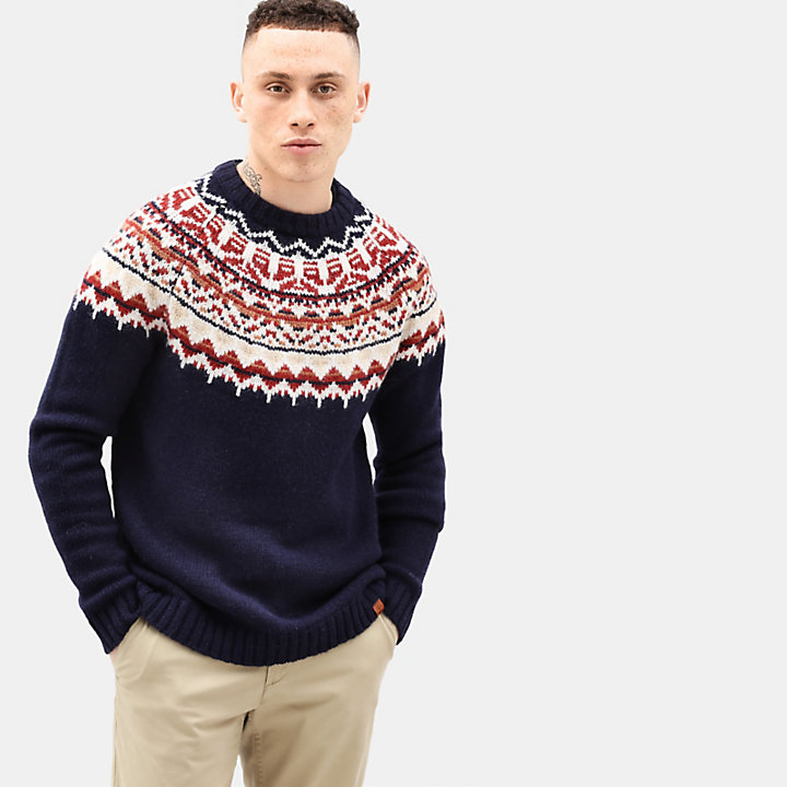 Fair Isle Wool Jumper for Men in Navy | Timberland