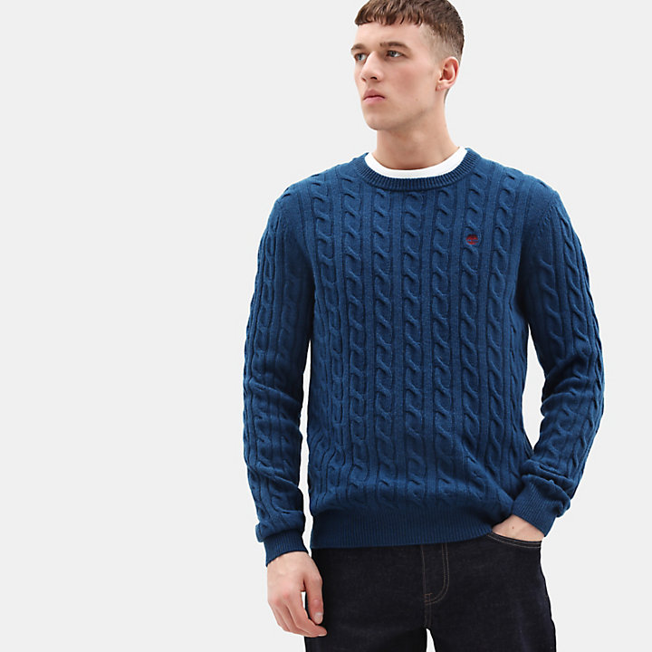 Phillips Brook Cable Sweater for Men in Teal | Timberland