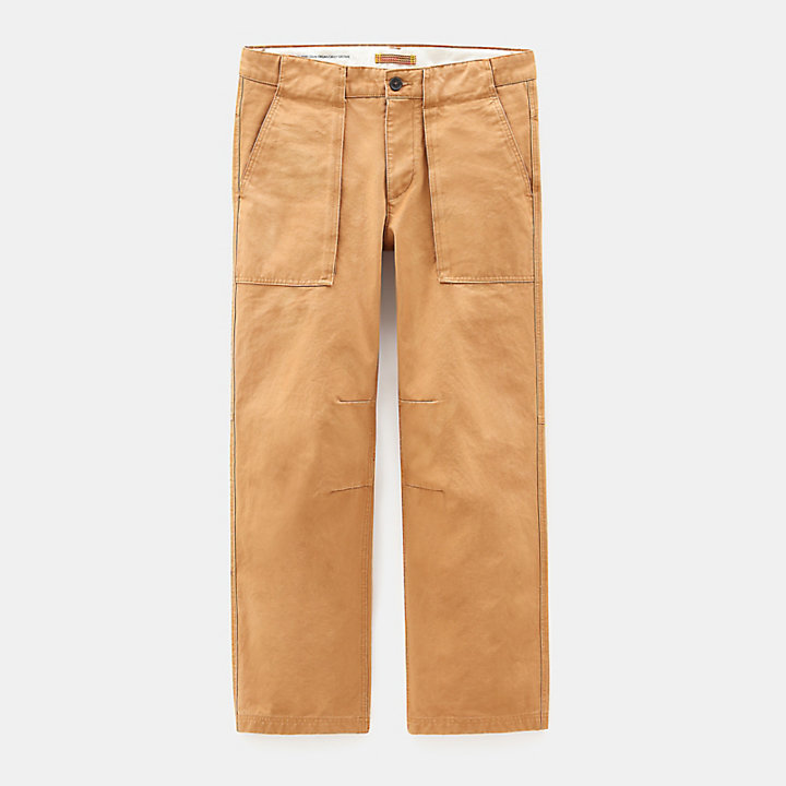 Pantalones Utilitarios de Lona para Hombre en Marrón-