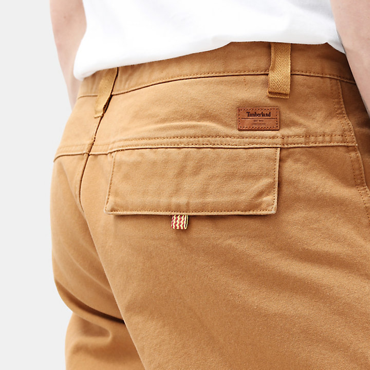 Pantalones Utilitarios de Lona para Hombre en Marrón-