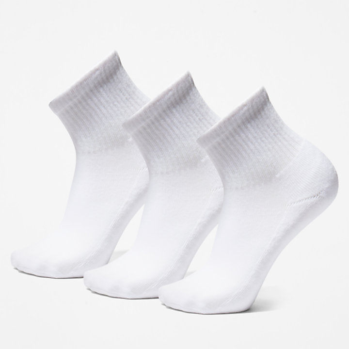 Paquete de tres pares de calcetines deportivos Stratham Core para hombre en blanco-