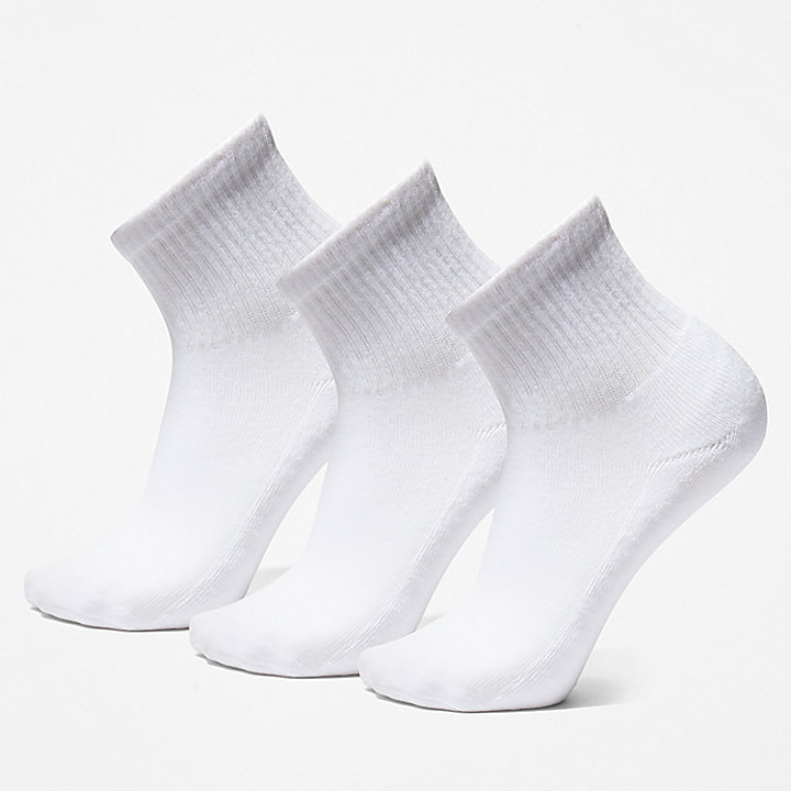 Lot de 3 paires de chaussettes de sport Stratham Core pour homme en blanc