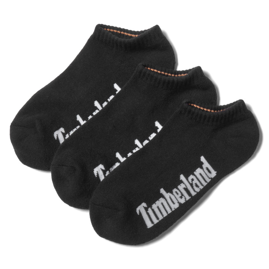 Timberland 3-pack Stratham Core No-show Sport Socks For Men In Black Black