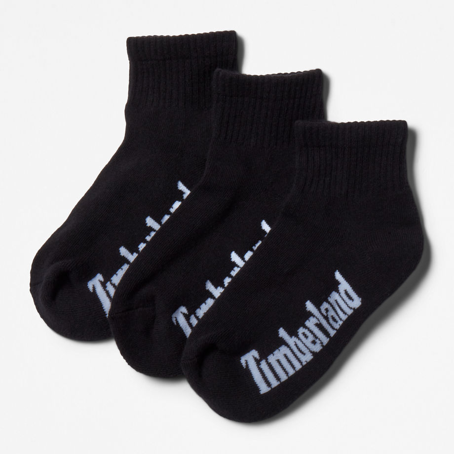 Timberland 3-pack Stratham Core Anklet Socks For Women In Black Black, Size L