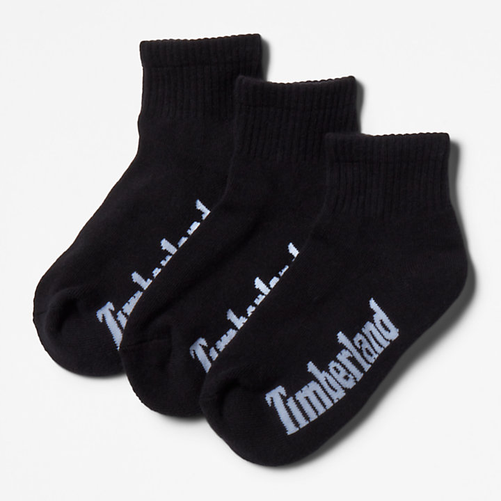 Paquete de 3 pares de calcetines tobilleros Stratham para mujer con diseño color negro-