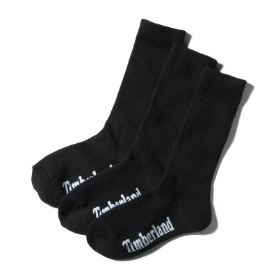 Timberland 3-pack Core Crew Socks For Women In Black Black